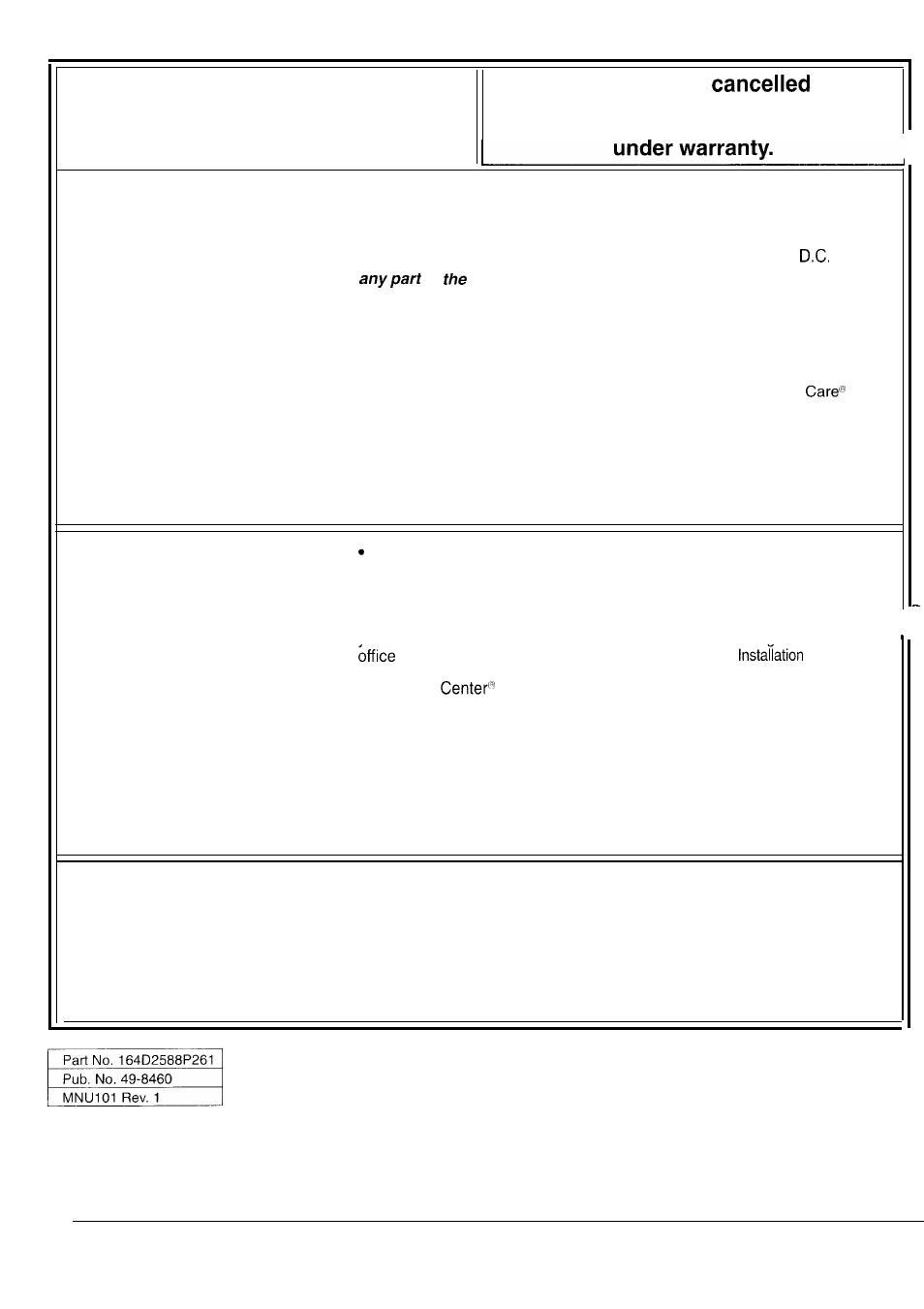 Warranty is, Needed to obtain service . what is covered, What is not covered | GE JGP331 User Manual | Page 12 / 12