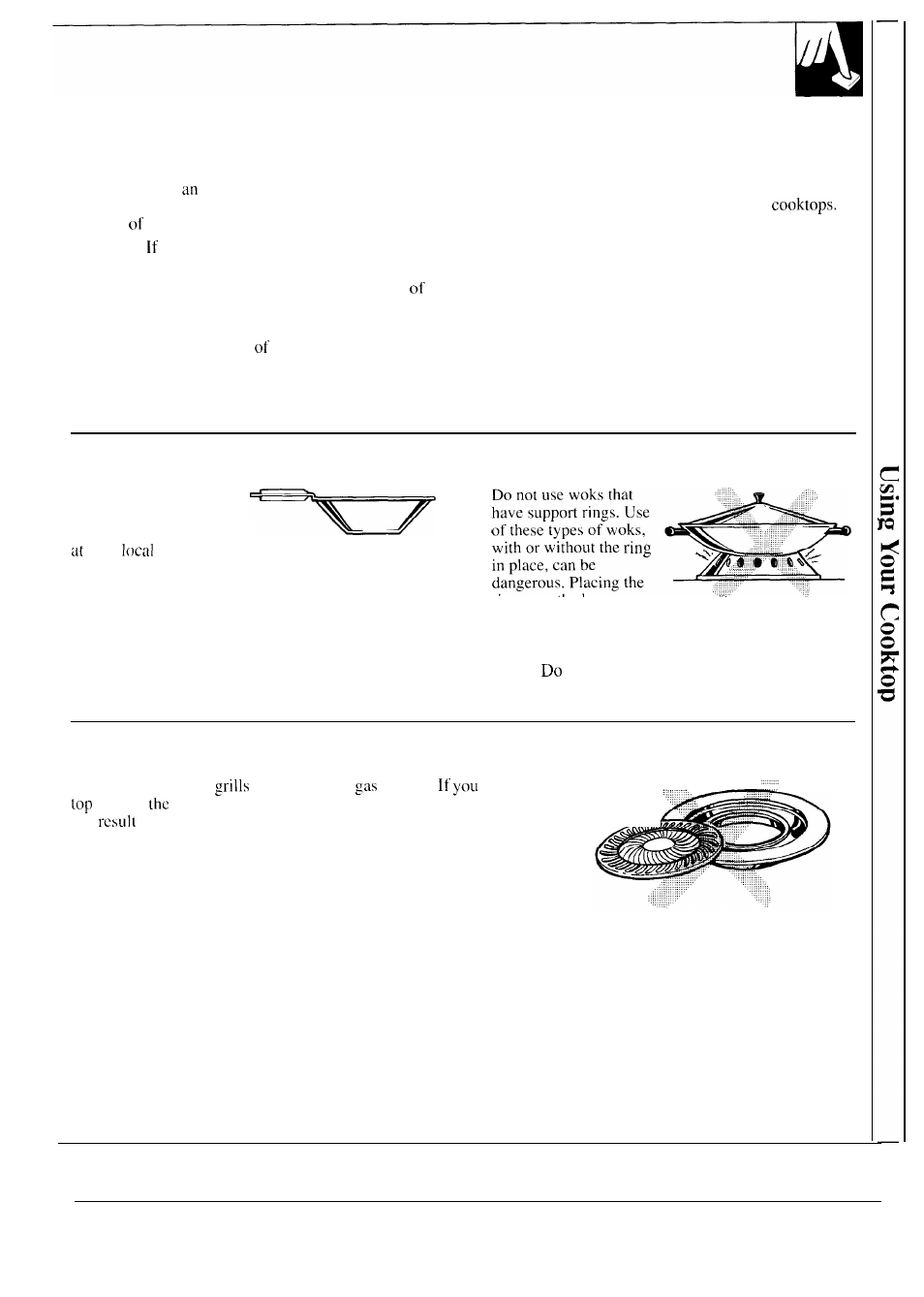 Cookware, Wok cooking, Stove top grills | GE JGP331 User Manual | Page 7 / 12