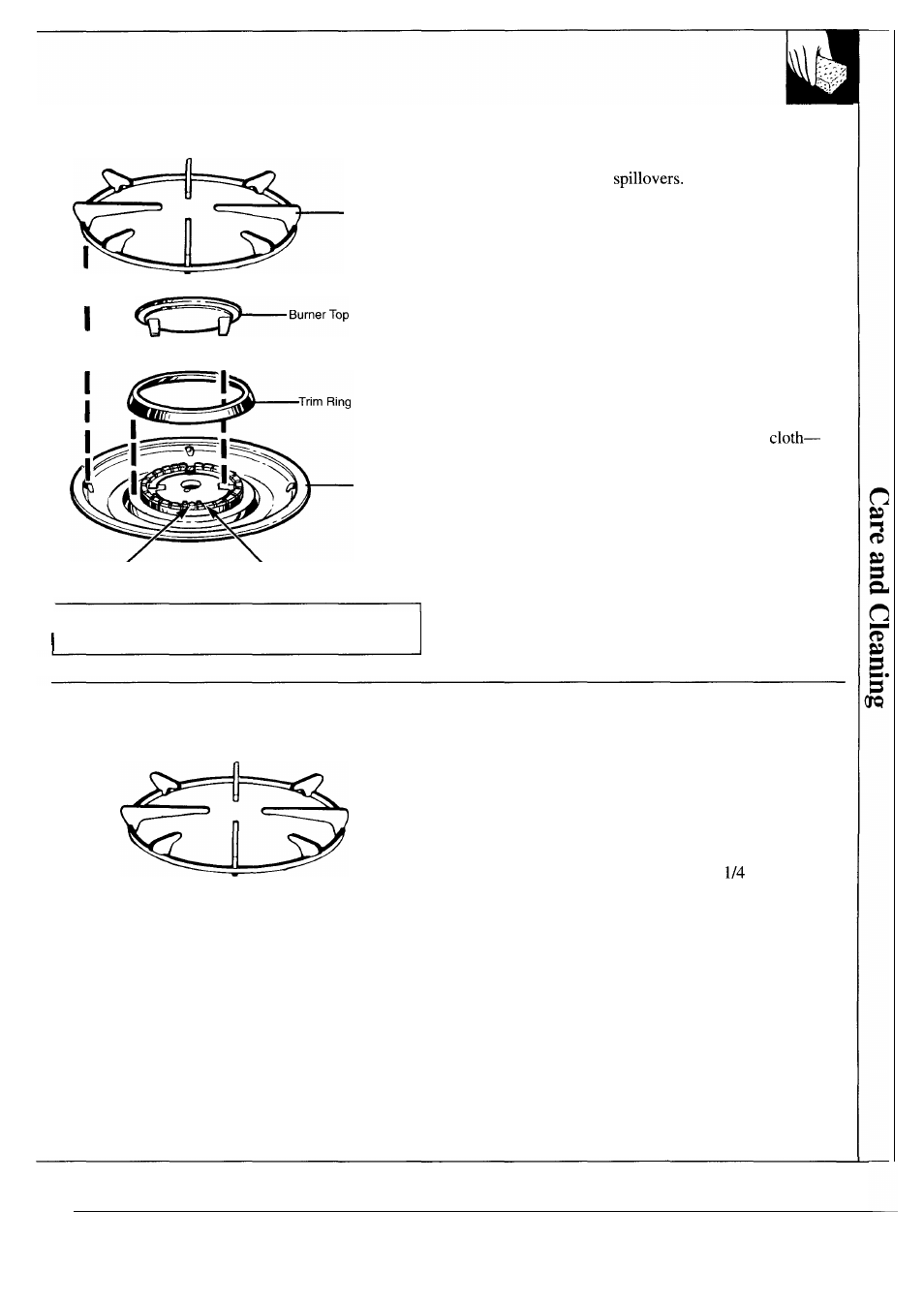 Burners, Burner grates | GE JGP331 User Manual | Page 9 / 12