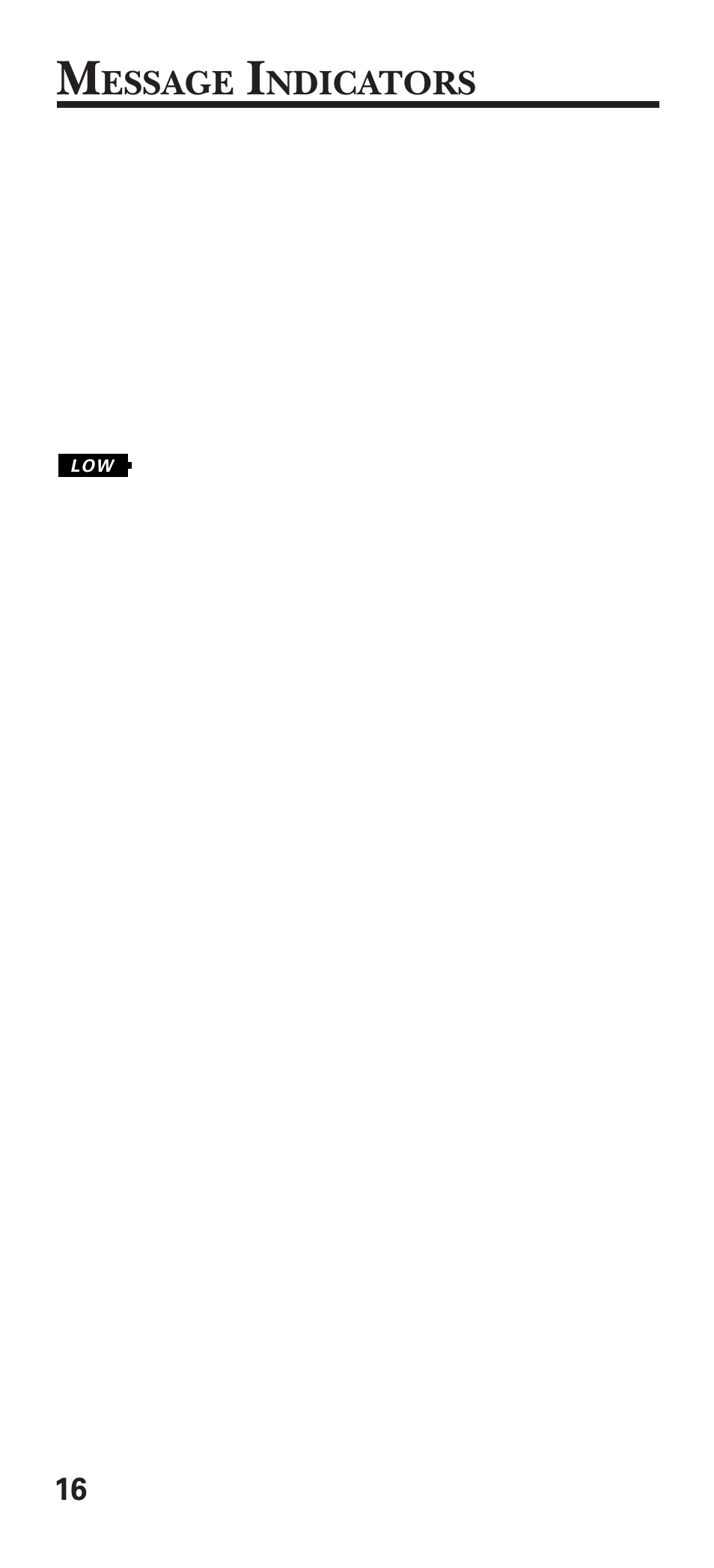 Message indicators, Essage, Ndicators | GE 15381860 User Manual | Page 16 / 24