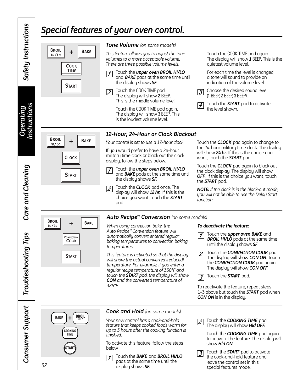 Special features of your oven control | GE 49-80575-1 User Manual | Page 32 / 104