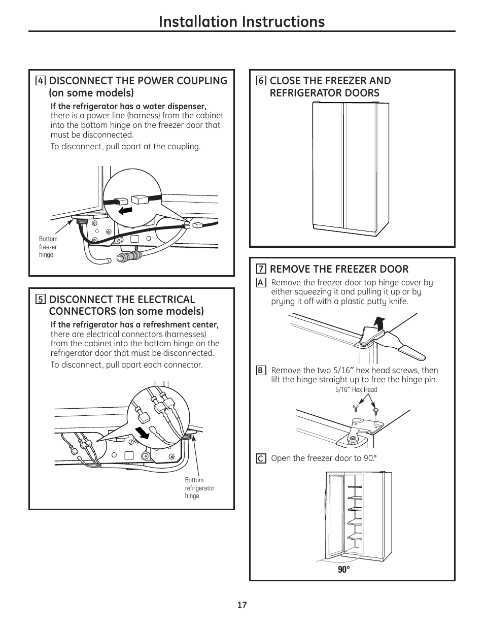 Installation instructions | GE 200D8074P036 User Manual | Page 17 / 104