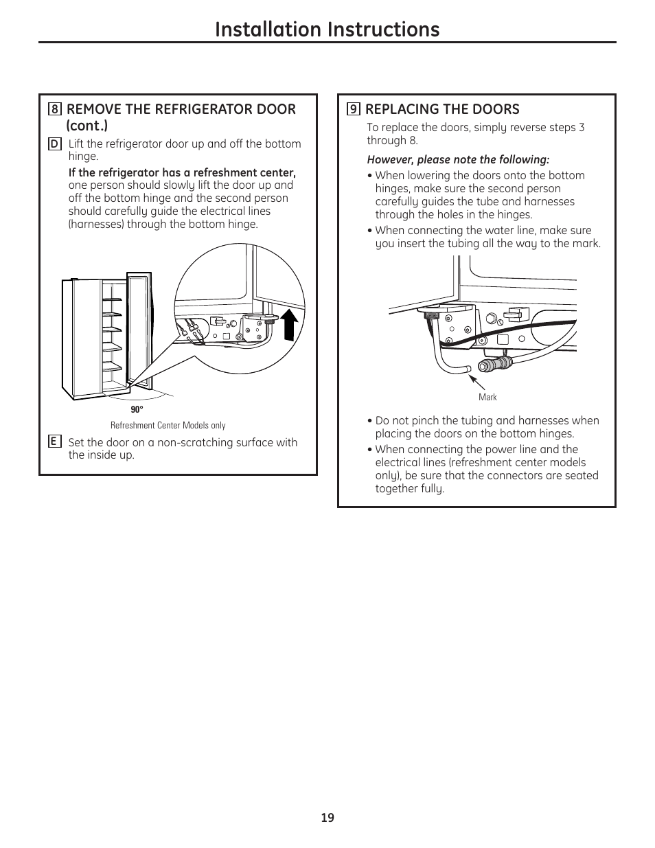 Installation instructions | GE 200D8074P036 User Manual | Page 19 / 104