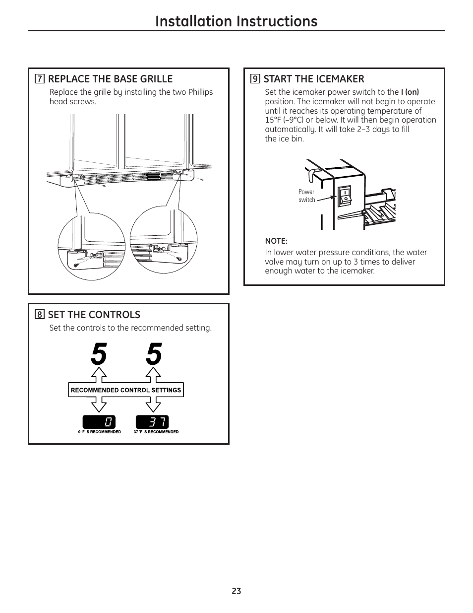 Installation instructions | GE 200D8074P036 User Manual | Page 23 / 104