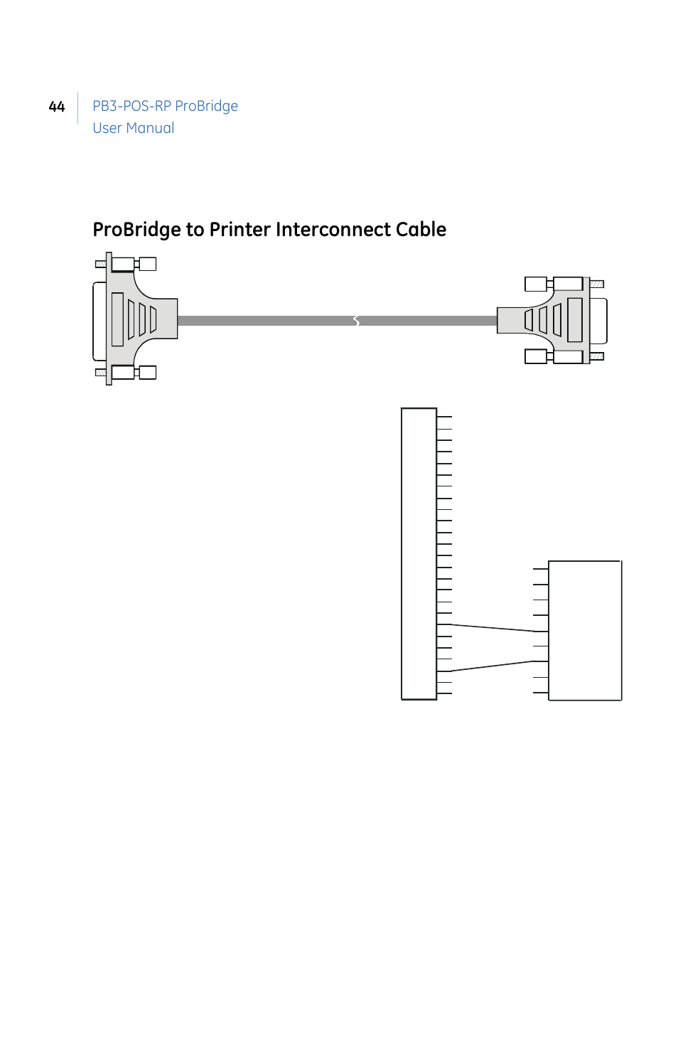 Probridge to printer interconnect cable | GE PB3-POS-RP User Manual | Page 44 / 48