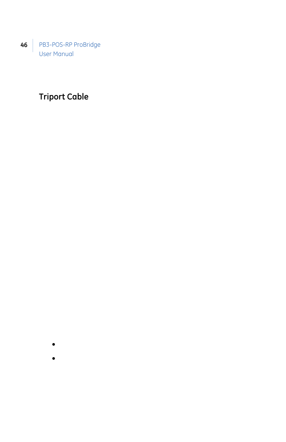 Triport cable | GE PB3-POS-RP User Manual | Page 46 / 48