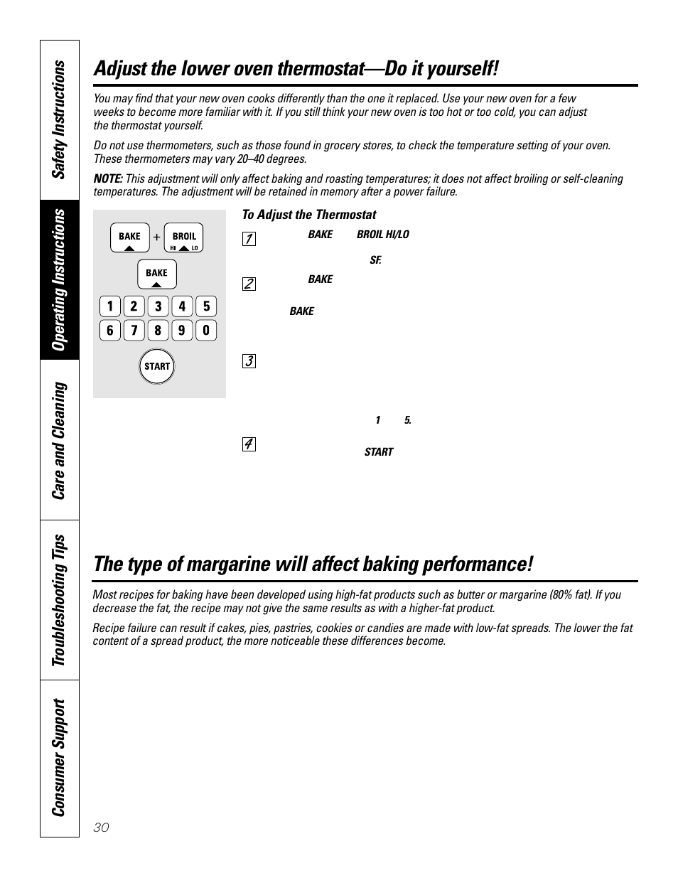Lower oven thermostat, Adjust the lower oven thermostat—do it yourself | GE JKP8627 User Manual | Page 30 / 44