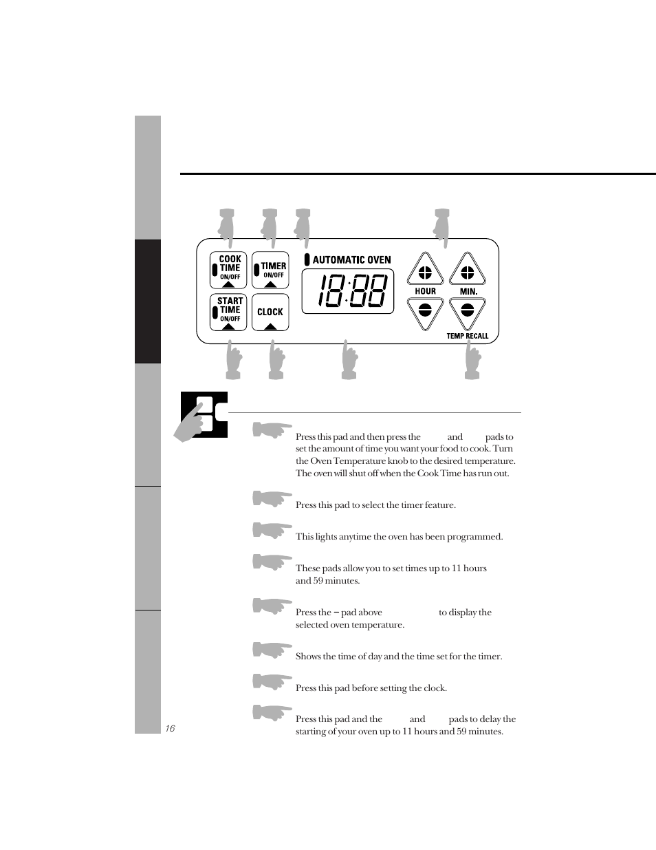 Using the oven –25, Using the oven controls, Clock and timer features | GE 164D3333P071 User Manual | Page 16 / 48