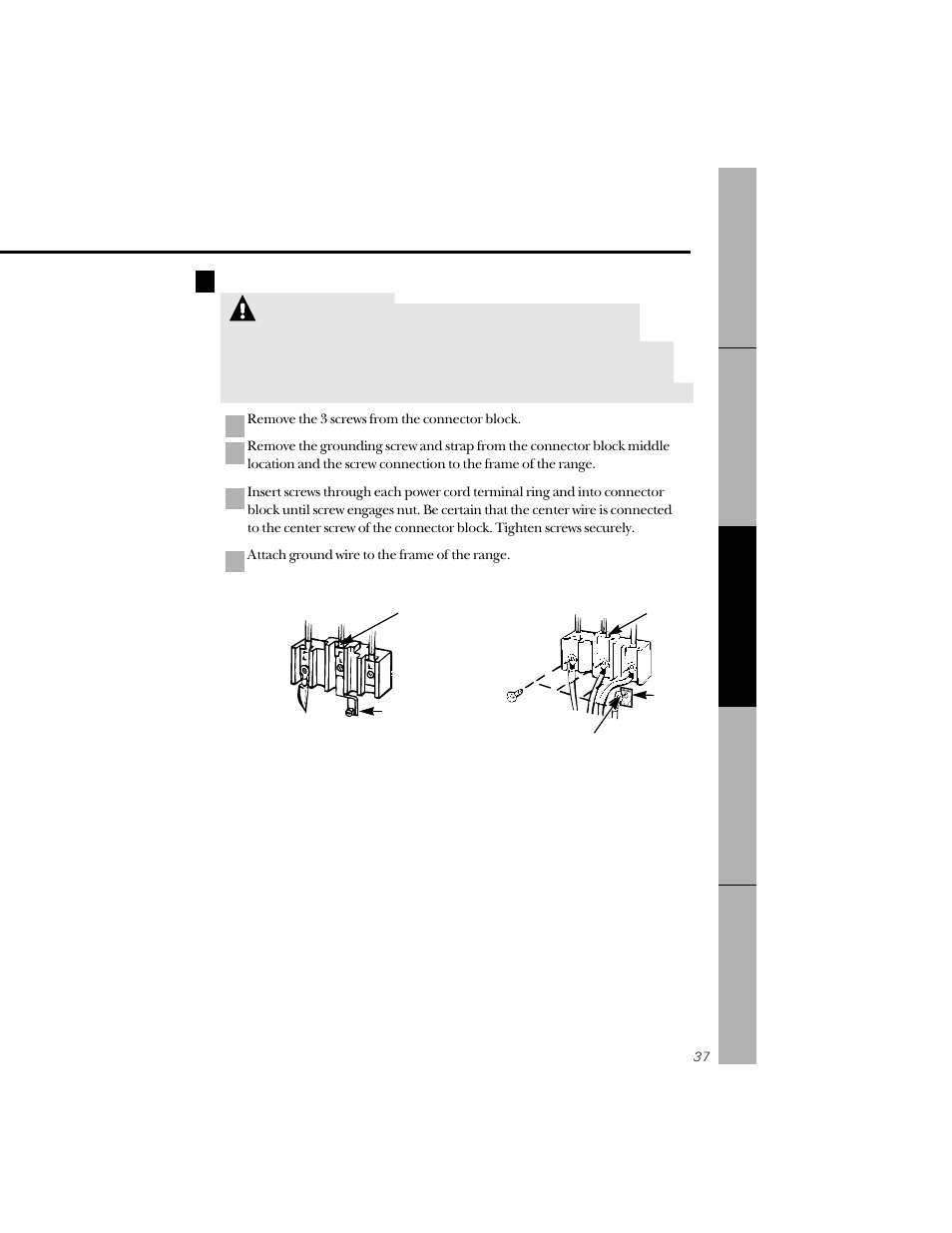 Warning, Dc b a 5 | GE 164D3333P071 User Manual | Page 37 / 48