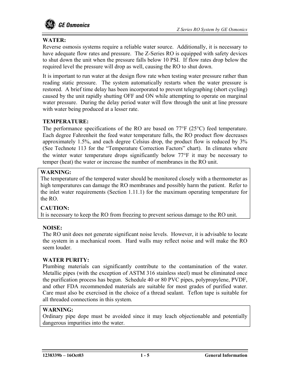 GE Z-14400 User Manual | Page 11 / 128