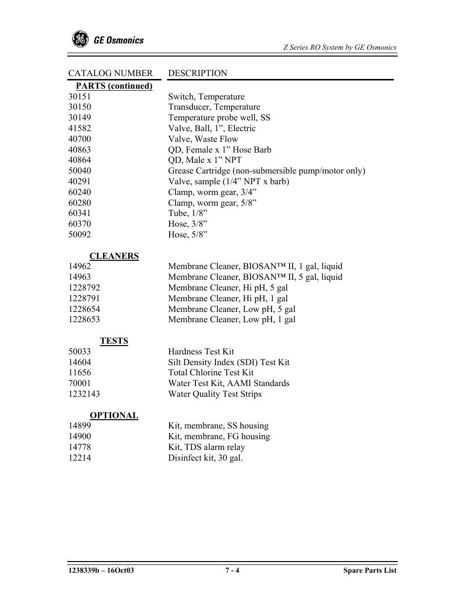 GE Z-14400 User Manual | Page 124 / 128