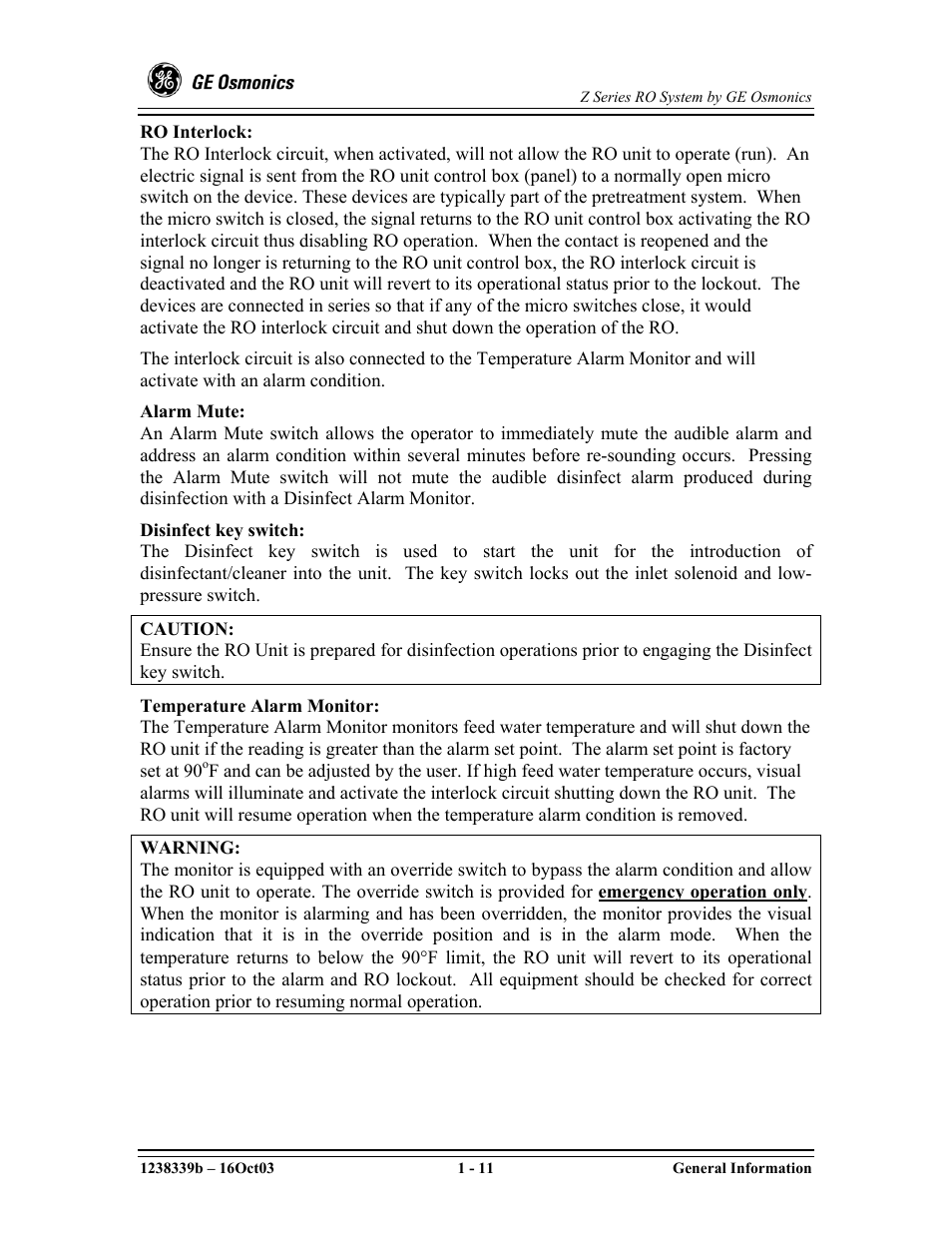 GE Z-14400 User Manual | Page 17 / 128