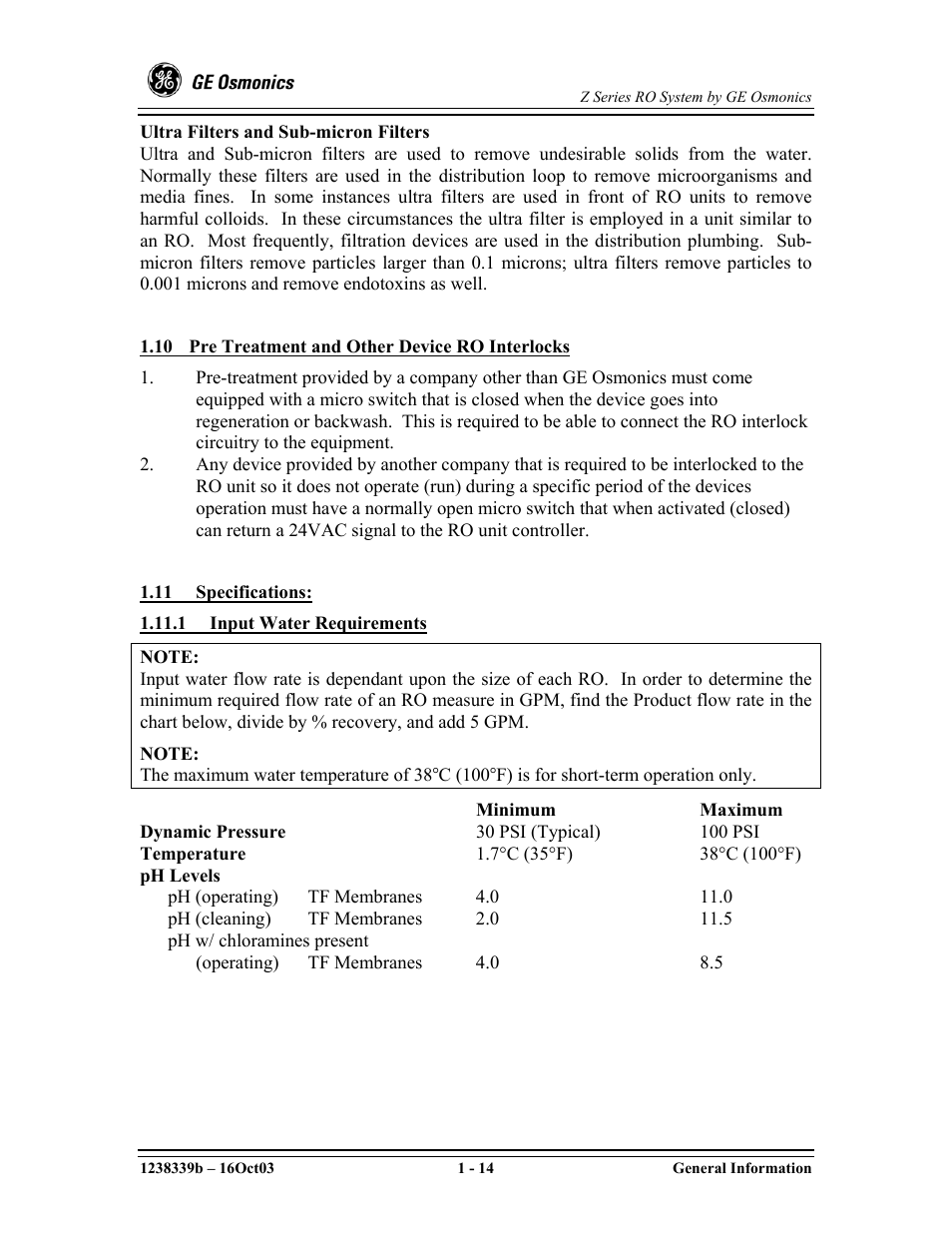 GE Z-14400 User Manual | Page 20 / 128