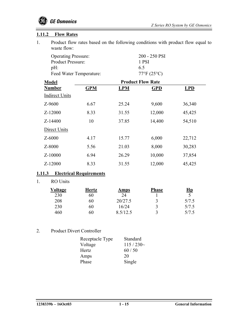 GE Z-14400 User Manual | Page 21 / 128