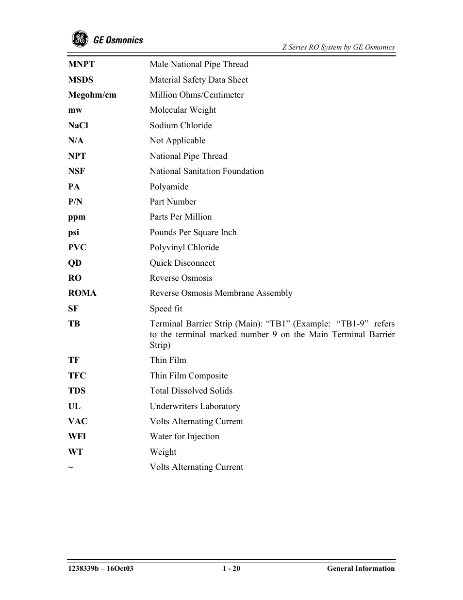 GE Z-14400 User Manual | Page 26 / 128