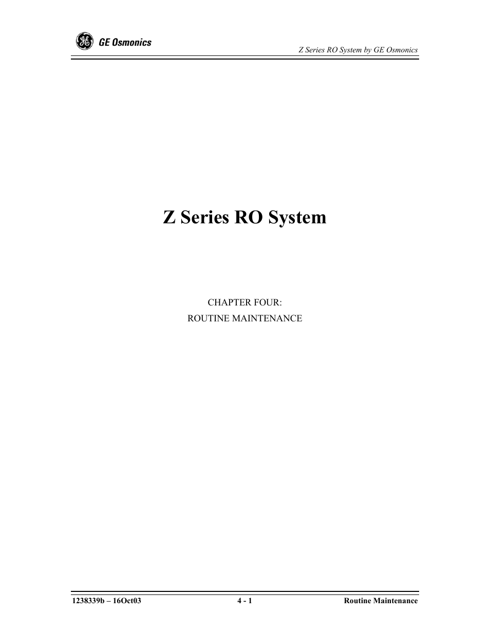 Z series ro system | GE Z-14400 User Manual | Page 45 / 128