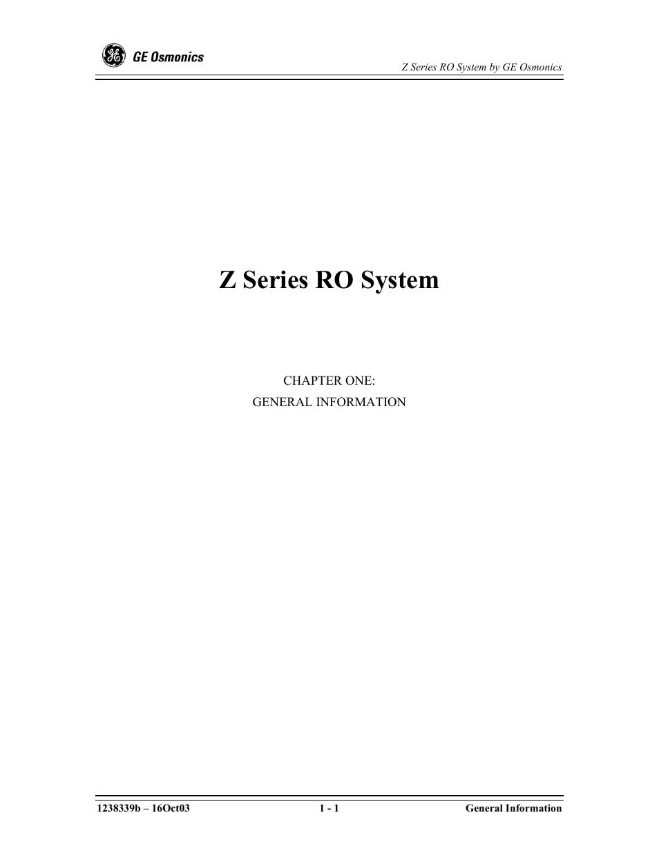 Z series ro system | GE Z-14400 User Manual | Page 7 / 128