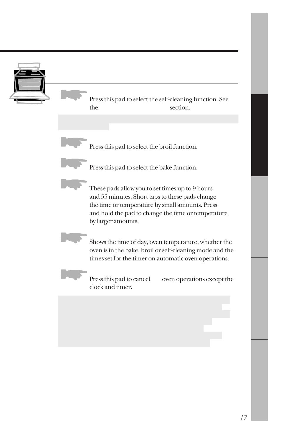 Oven control settings | GE 164D3333P034 User Manual | Page 17 / 56