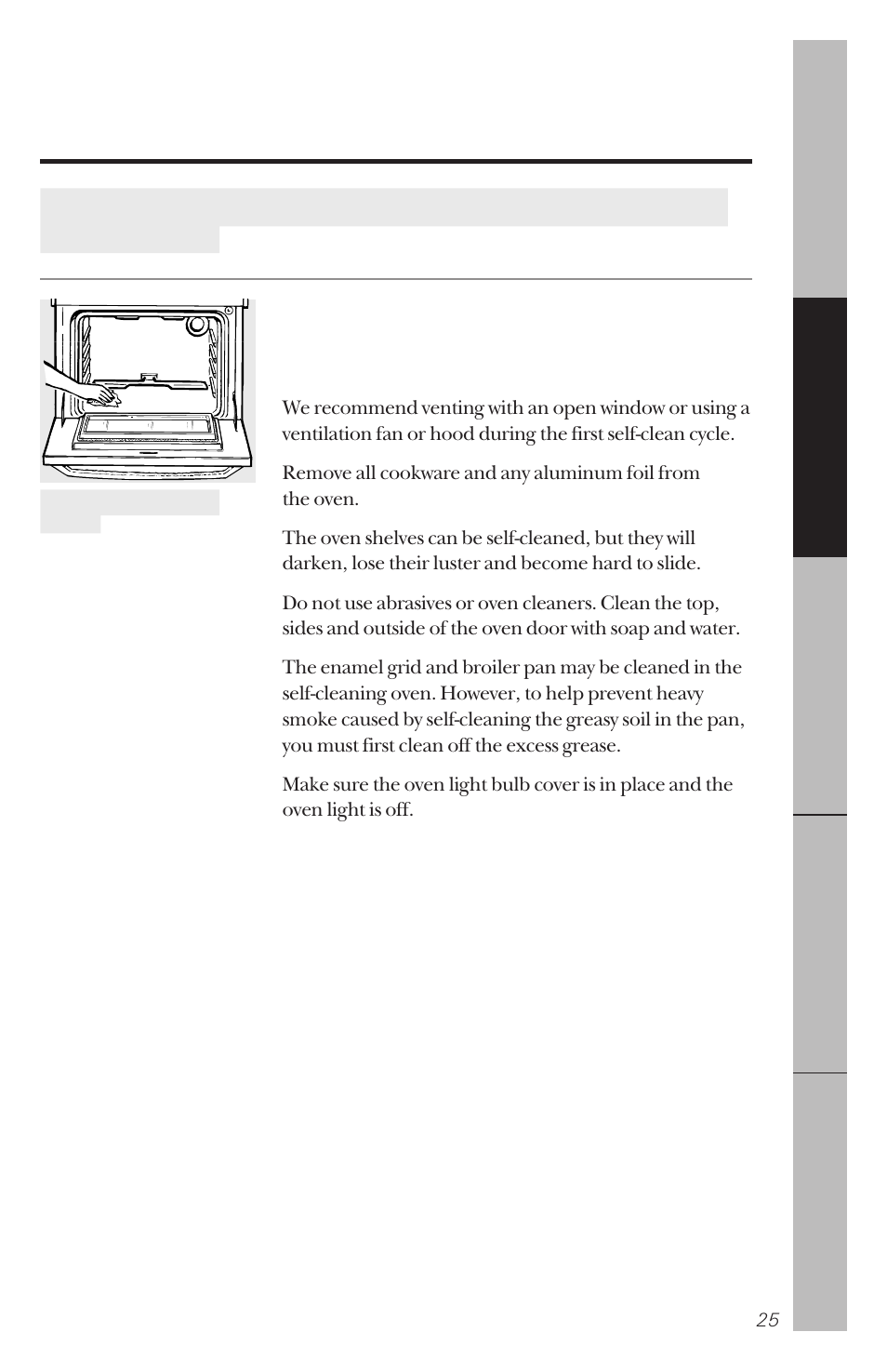 Care and cleaning, Care and cleaning –37, Using the self-cleaning oven | GE 164D3333P034 User Manual | Page 25 / 56