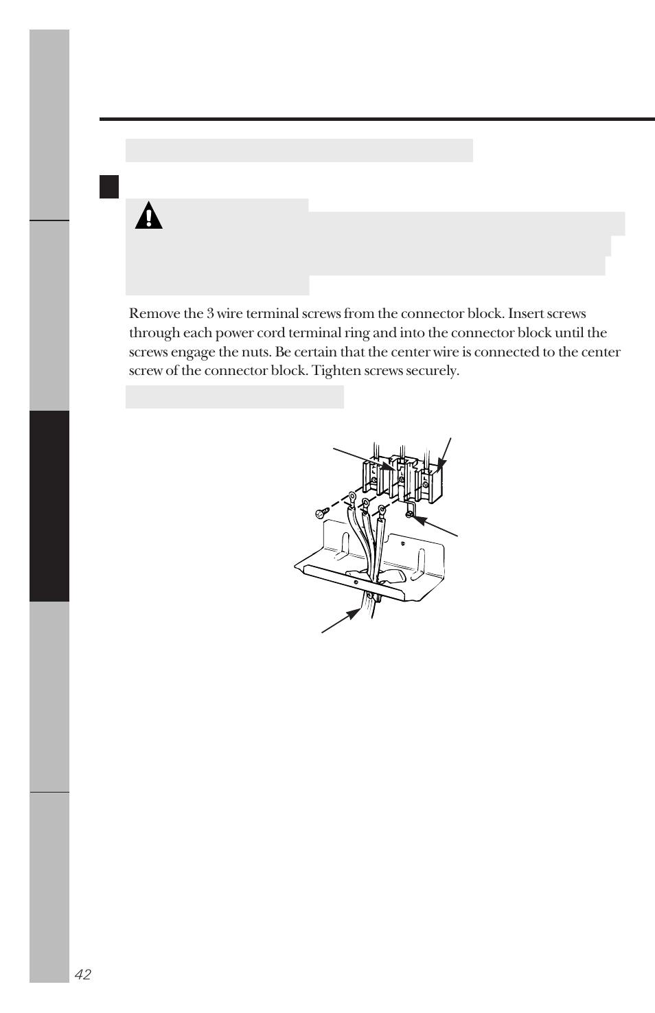 Warning, Installation of the range | GE 164D3333P034 User Manual | Page 42 / 56
