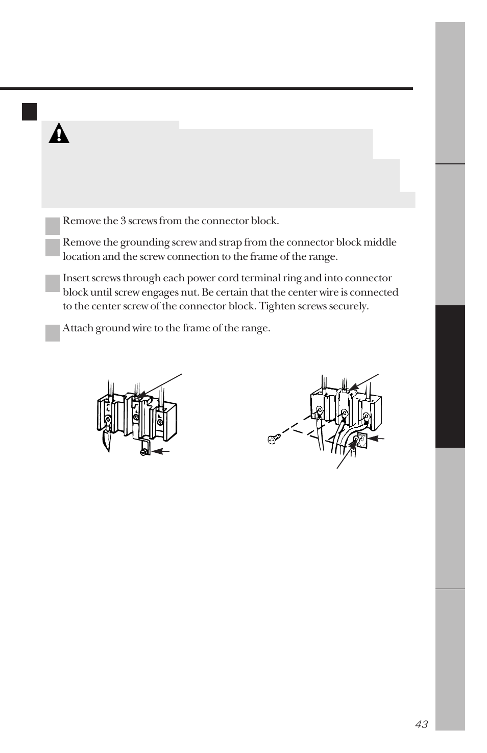 Warning, Dc b a 5 | GE 164D3333P034 User Manual | Page 43 / 56