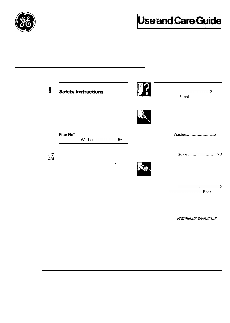 GE WA8616R User Manual | 28 pages