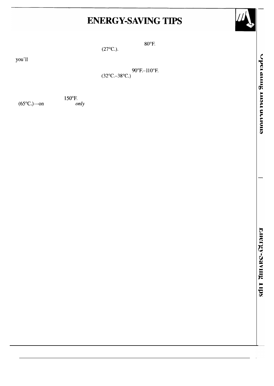 Operating instructions, tips, Bleach dispenser, Controls setting guide , 9 | Cycle settings , 7, Energy-saving tips, Preparation, Detergents, other additives -18 | GE WA8616R User Manual | Page 11 / 28