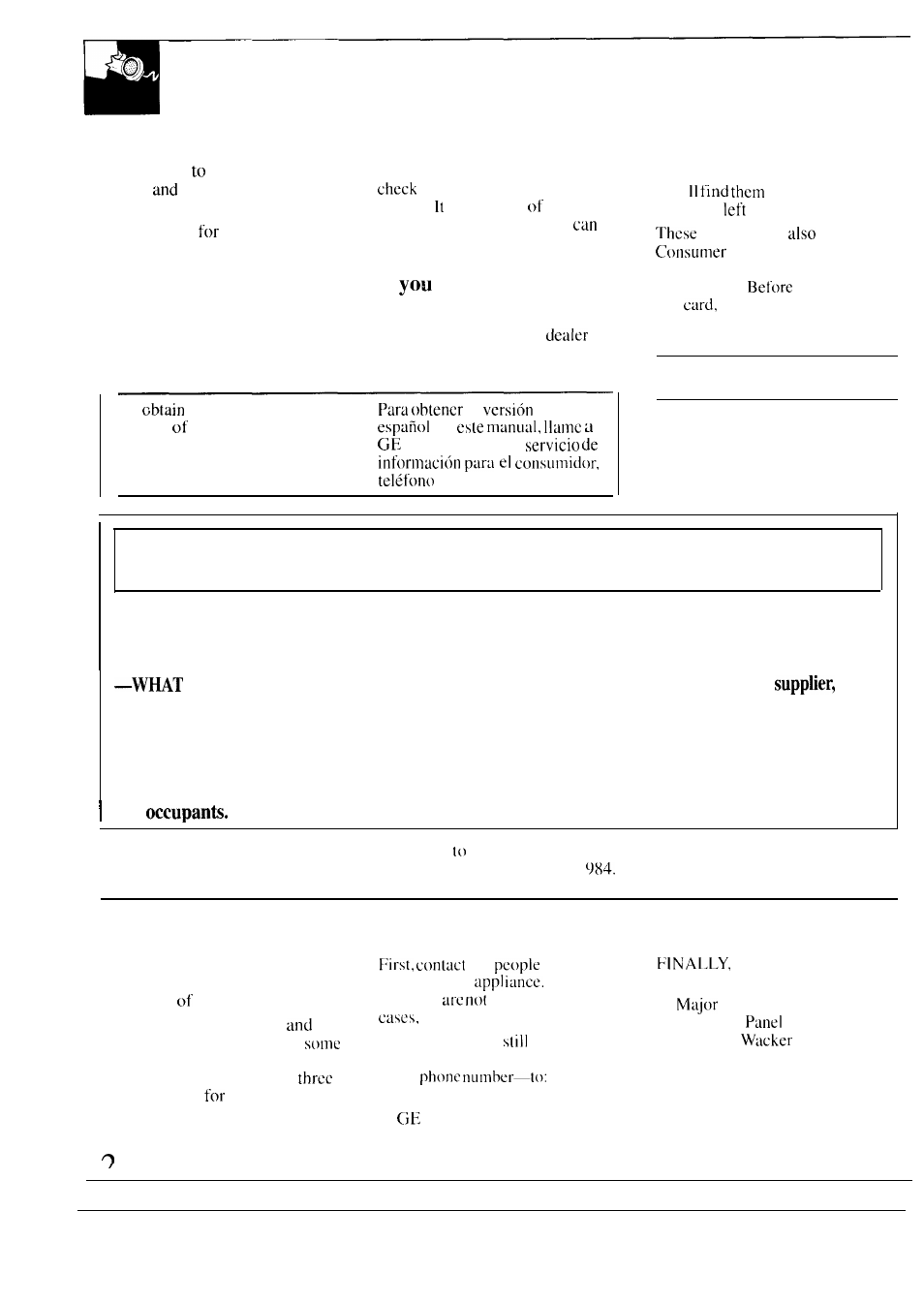 Appliance registration, Model and serial numbers, Repair service | Help us help you | GE WA8616R User Manual | Page 2 / 28