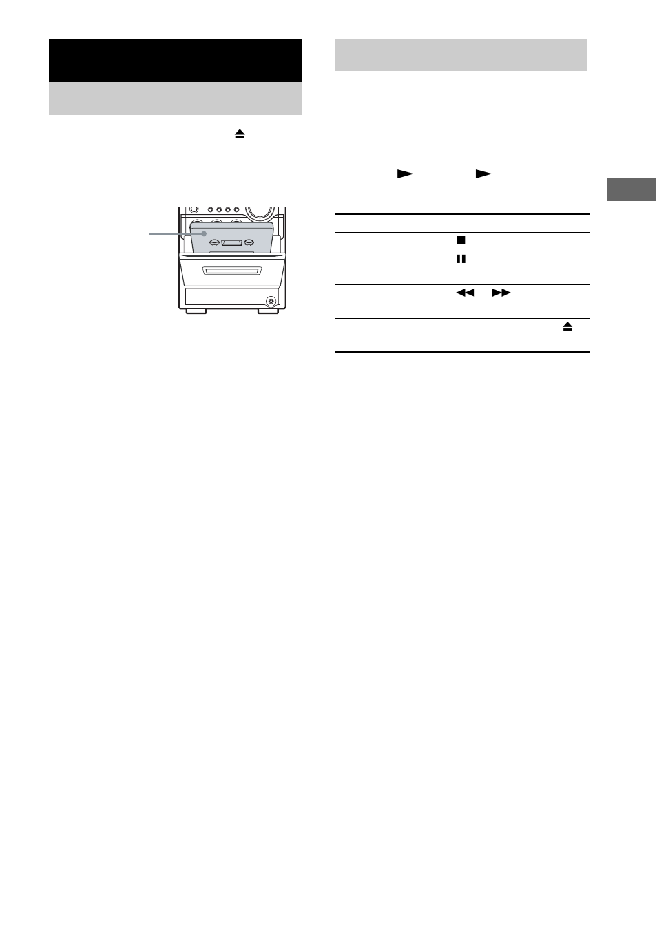 Tape - play, Loading a tape, Playing a tape | Tape – play, Loading a tape playing a tape | GE CMT-NEZ5 User Manual | Page 15 / 32
