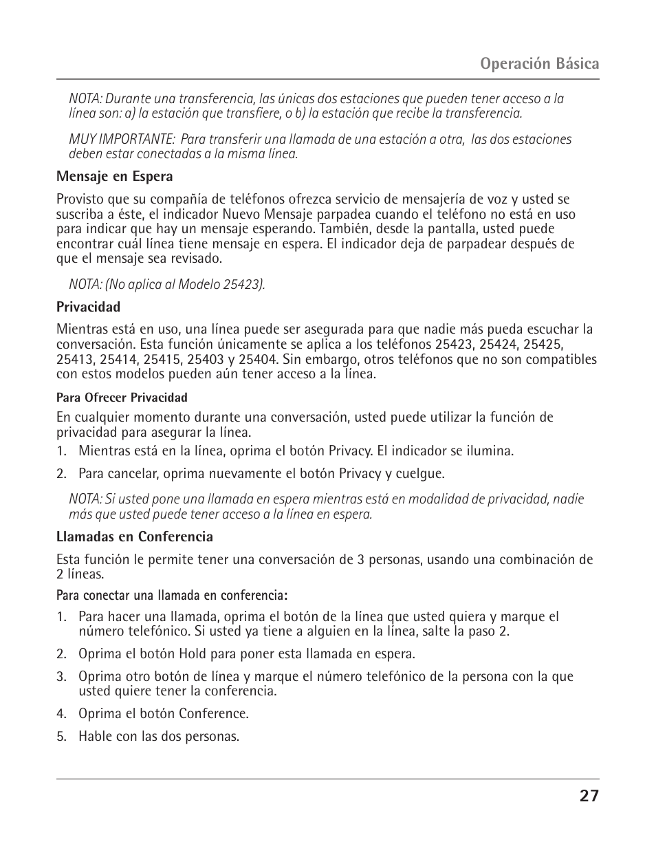 GE 25424 User Manual | Page 71 / 88
