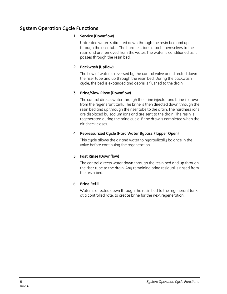 System operation cycle functions | GE 263 User Manual | Page 6 / 44