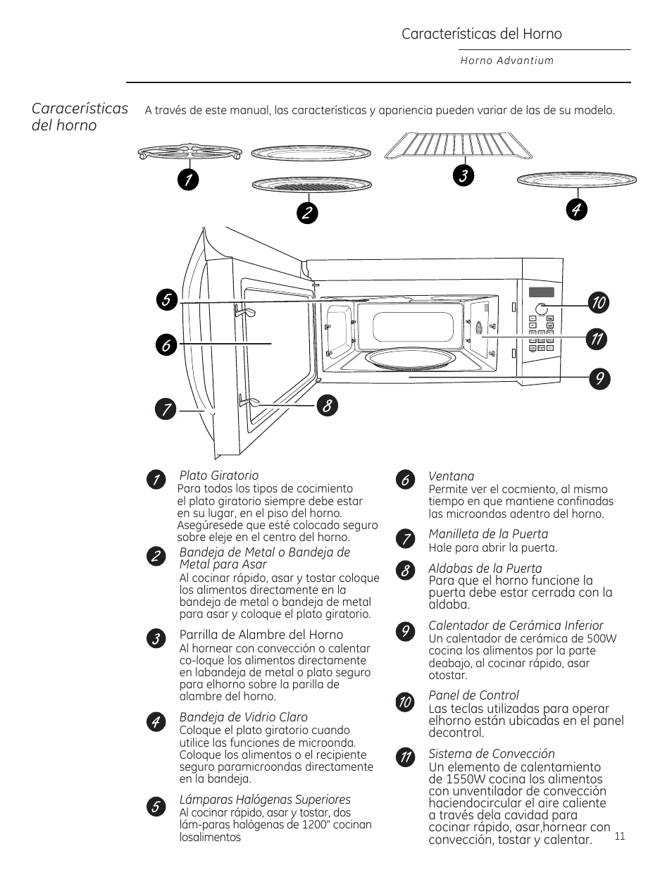 Características del horno, Caracerísticas del horno | GE ZSA2201 User Manual | Page 51 / 80