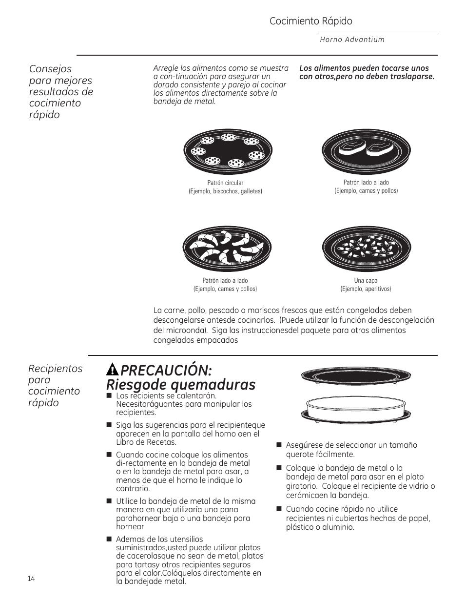 Precaución: riesgode quemaduras | GE ZSA2201 User Manual | Page 54 / 80