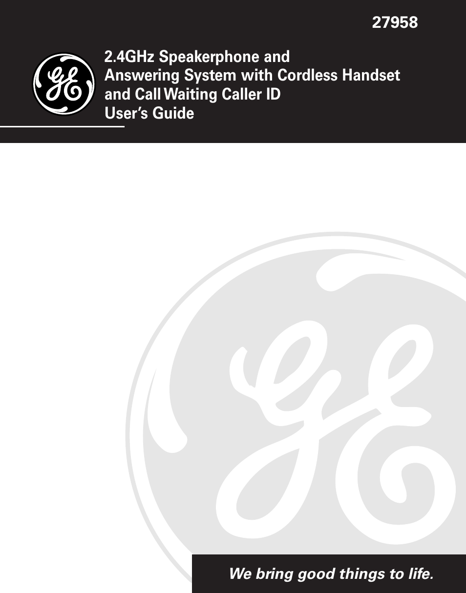 GE 27958 User Manual | 96 pages