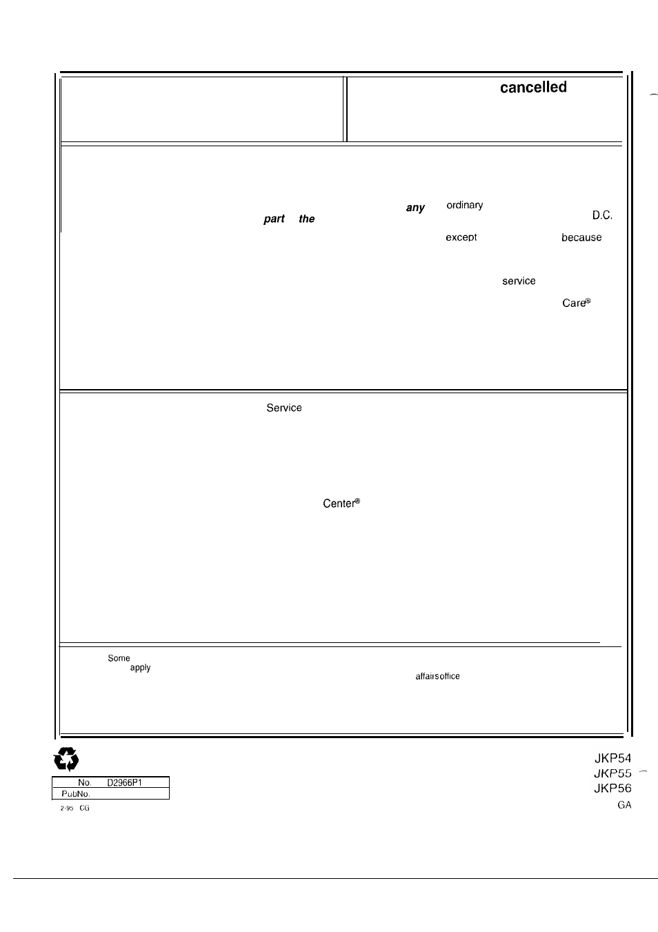 Warranty, What is not covered | GE 164D2966P126 User Manual | Page 40 / 40