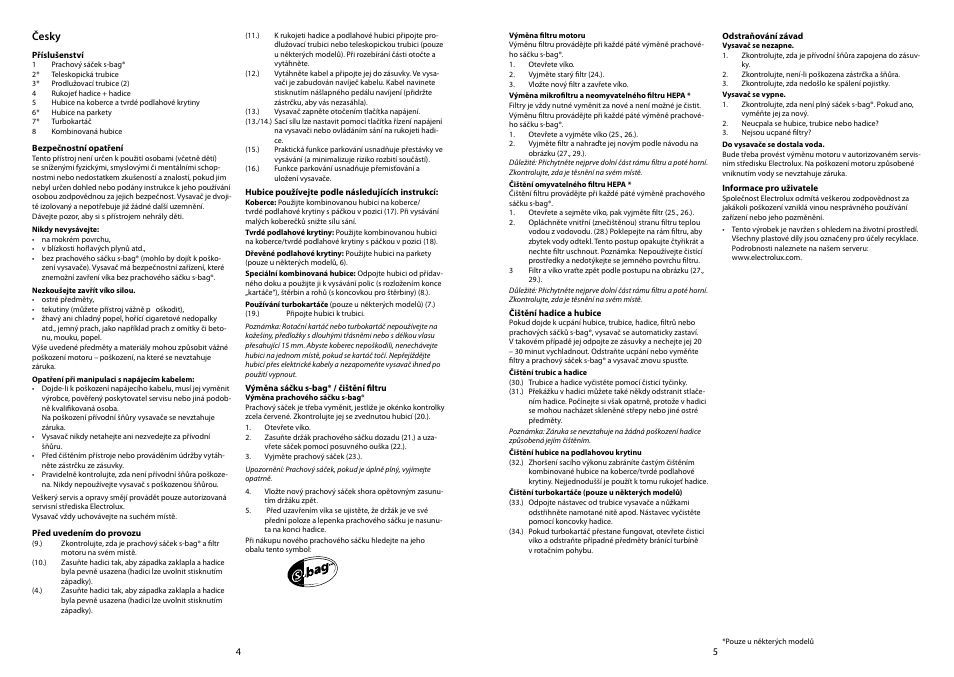 Česky | Electrolux ZP 3520 User Manual | Page 4 / 31