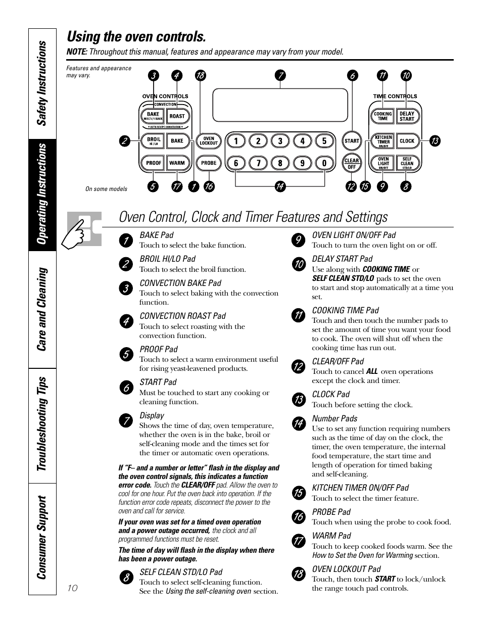 Using the oven controls | GE JCB968 User Manual | Page 10 / 48