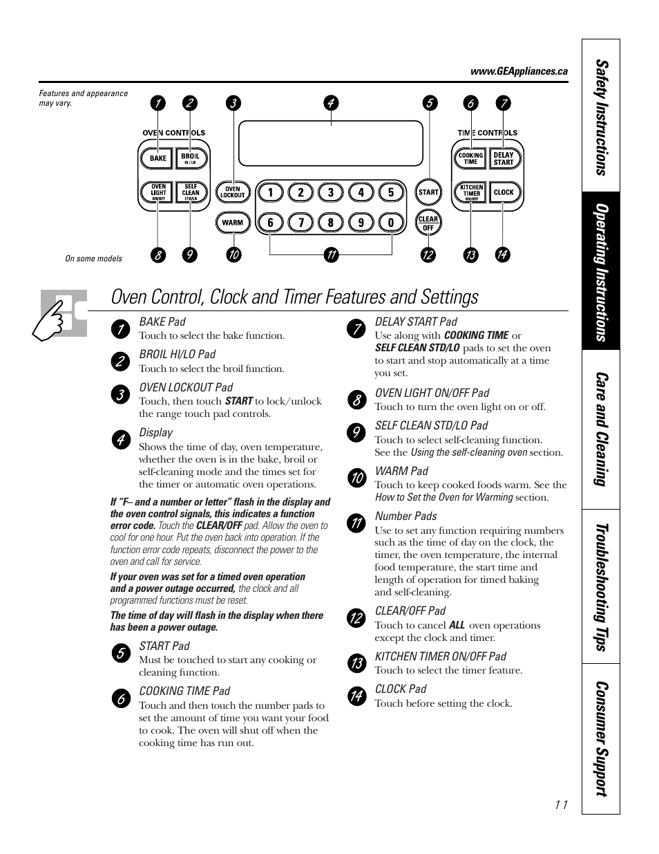 GE JCB968 User Manual | Page 11 / 48