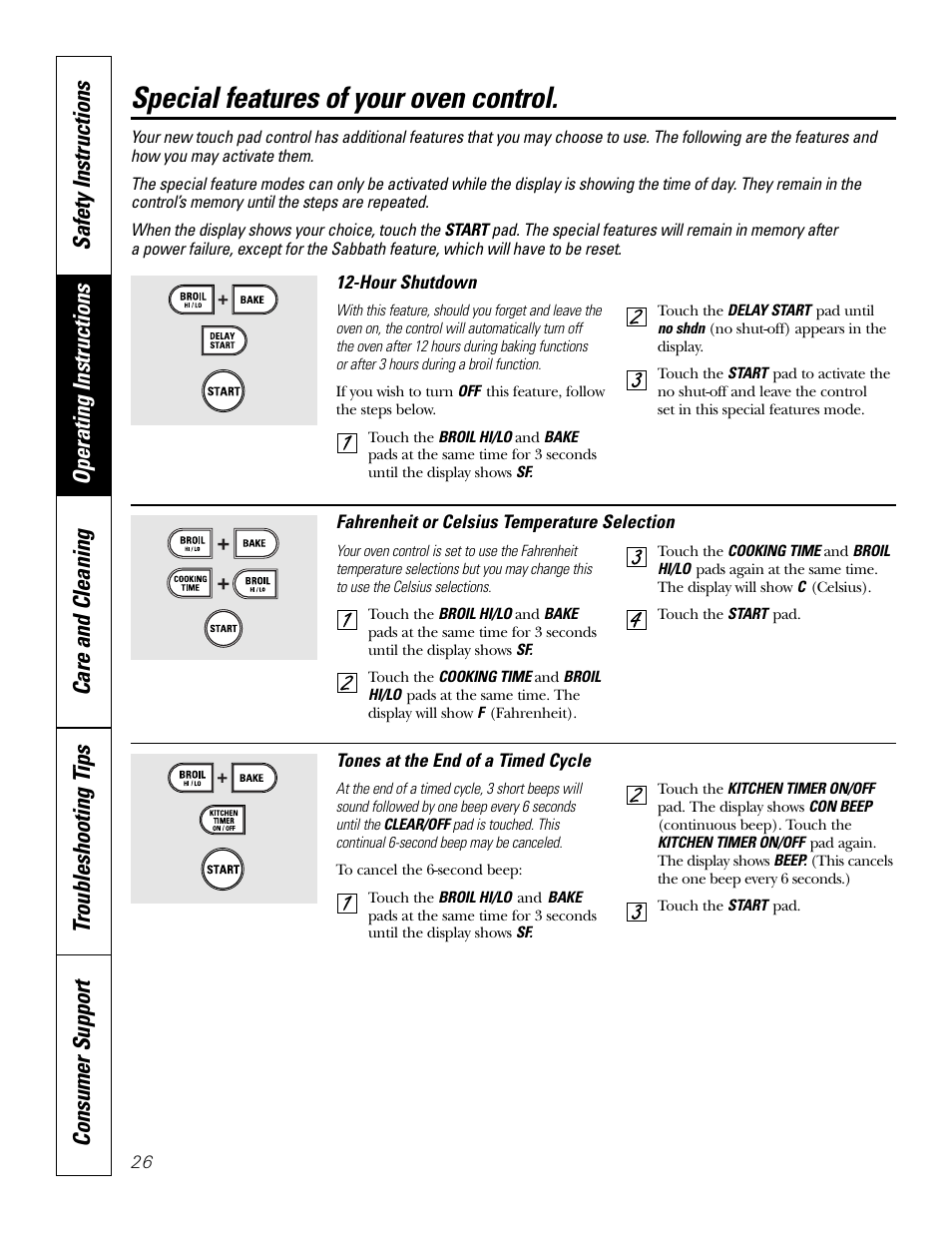 Special features of your oven control | GE JCB968 User Manual | Page 26 / 48