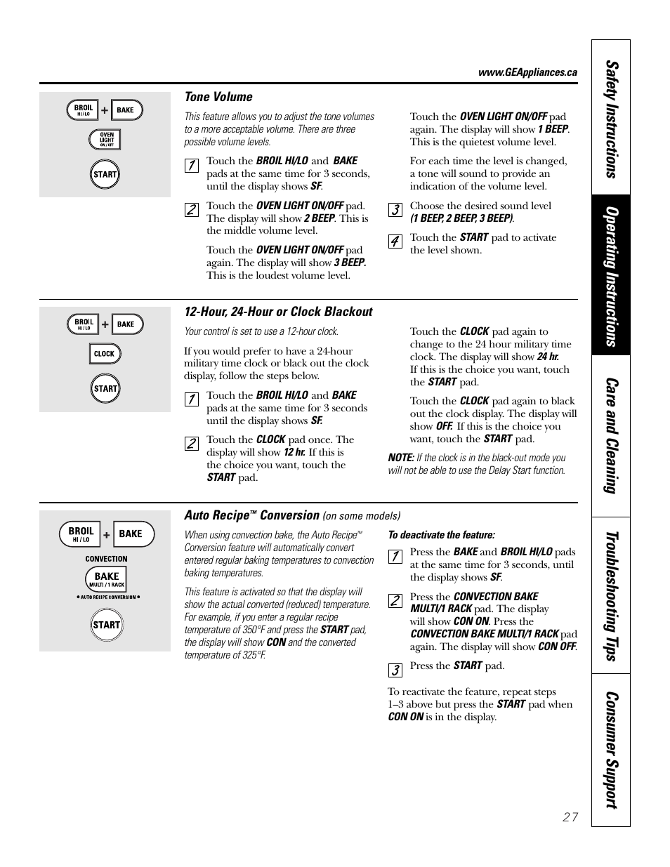 GE JCB968 User Manual | Page 27 / 48