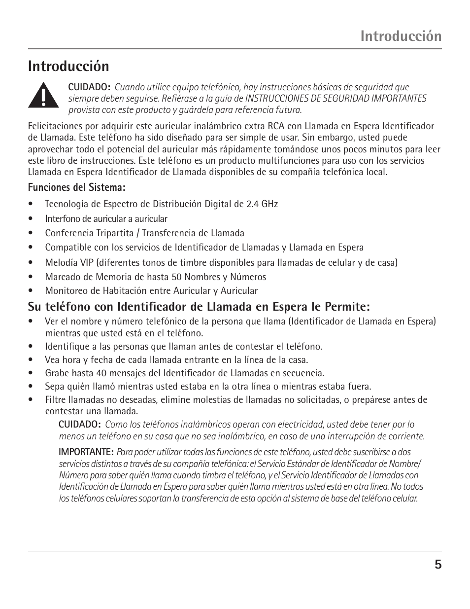 Introducción | GE 23200 User Manual | Page 29 / 48
