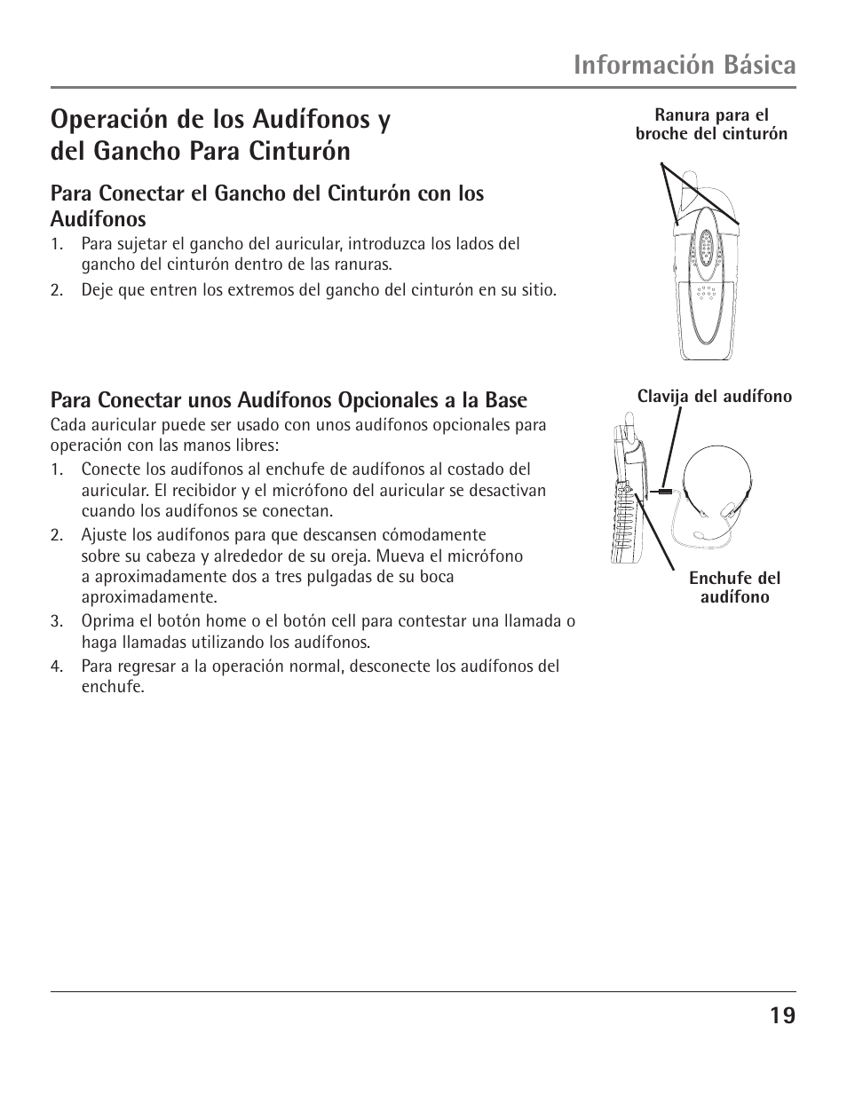 Información básica | GE 23200 User Manual | Page 43 / 48