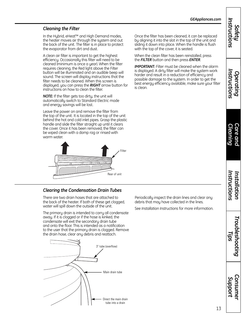GE GEH50DNSRSA User Manual | Page 13 / 68