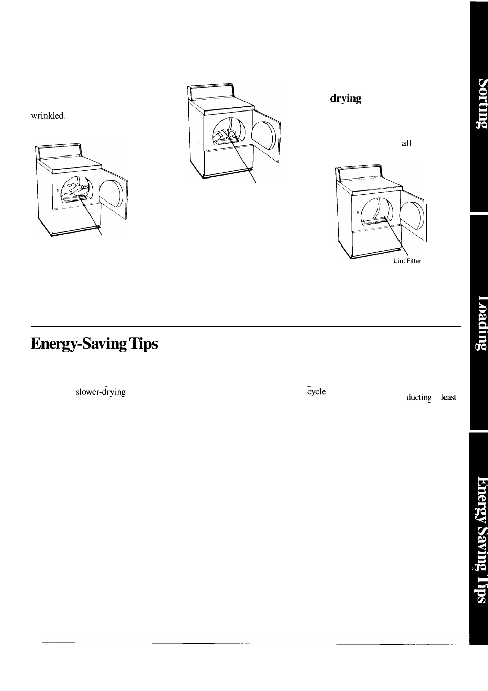 Tips, How to load the clothes, Clean the lint filter every load. before | GE DDG5380G User Manual | Page 9 / 16
