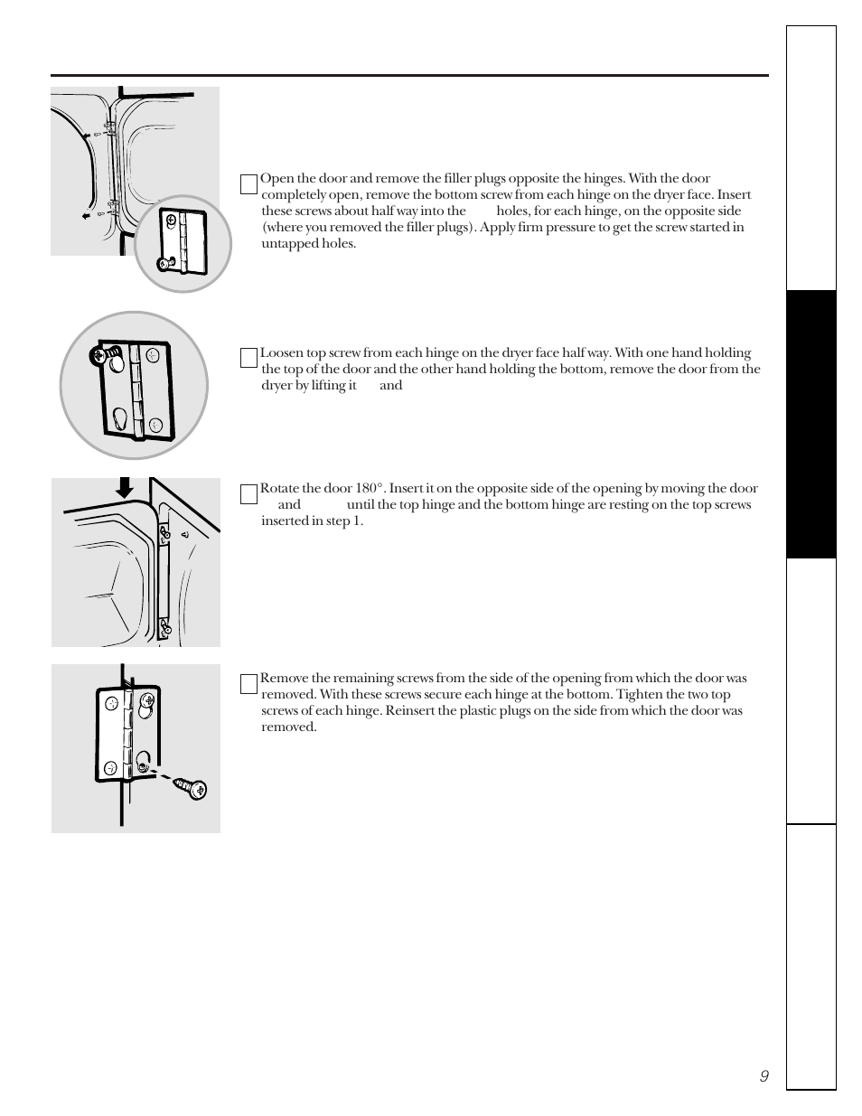 Reversing the door, About the reversing the door | GE 333 User Manual | Page 9 / 16