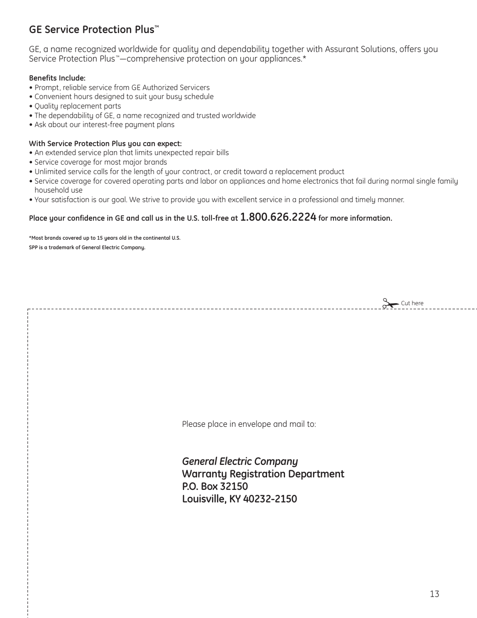 Product registration (u.s.), Product registration (u.s.) , 14 | GE 197D4613P004 User Manual | Page 13 / 48