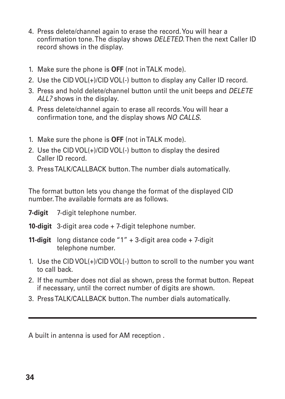 Cid r, Cid n, Am a | GE 26976 User Manual | Page 34 / 100