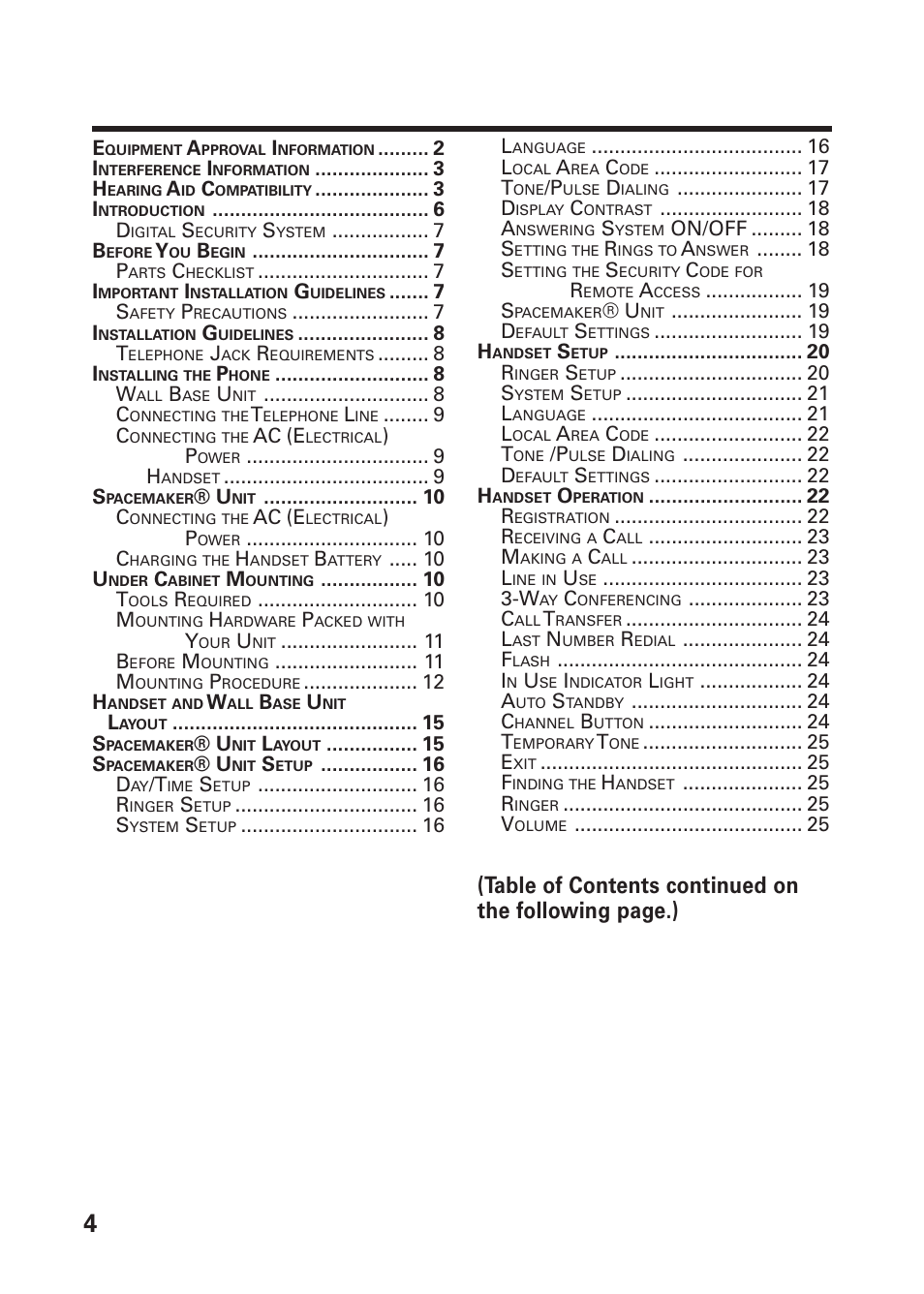 Able, Ontents | GE 26976 User Manual | Page 4 / 100