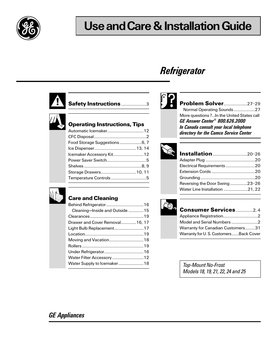 GE 19 User Manual | 32 pages