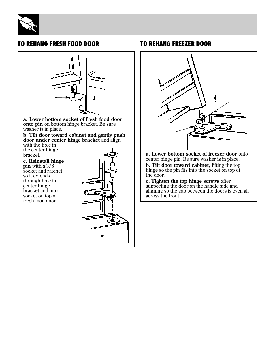 26 reversing the door swing | GE 19 User Manual | Page 26 / 32